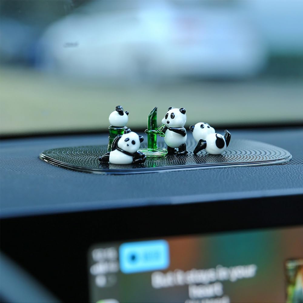 Mollytek Cute Handmade Glass Cactus Figurines, Mini Sunflower Blown Glass Ornaments, Cactus Glass Potted Plants for Car Decoration, Photo Props,