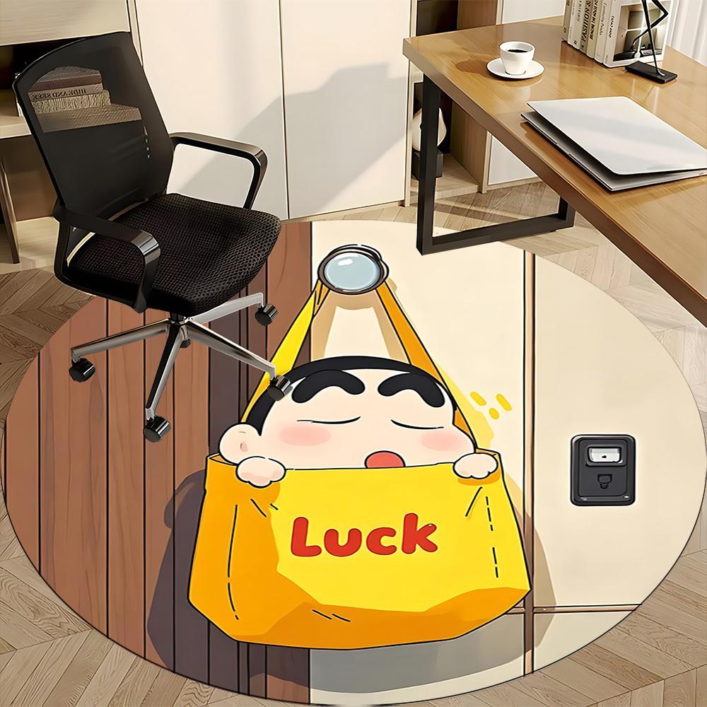 1pc Lucky Crayon Shin-chan Office Round Area Rug, Under Office Chairs Bedroom Living Room Home Decor  a1022212