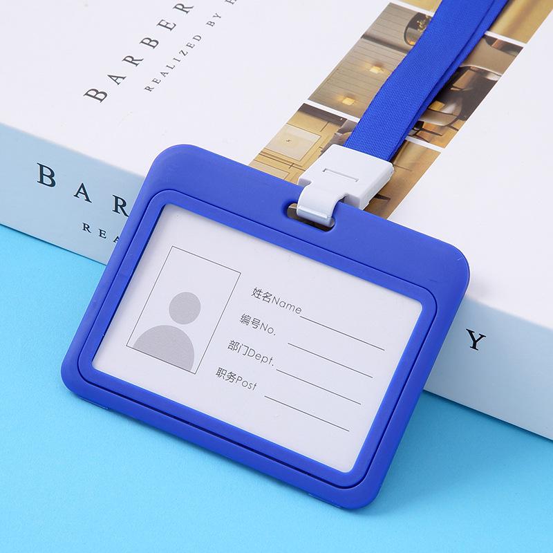 Double-Sided Transparent ID Card Holder Lanyard for Work, Student, Bus, or Badge Cards