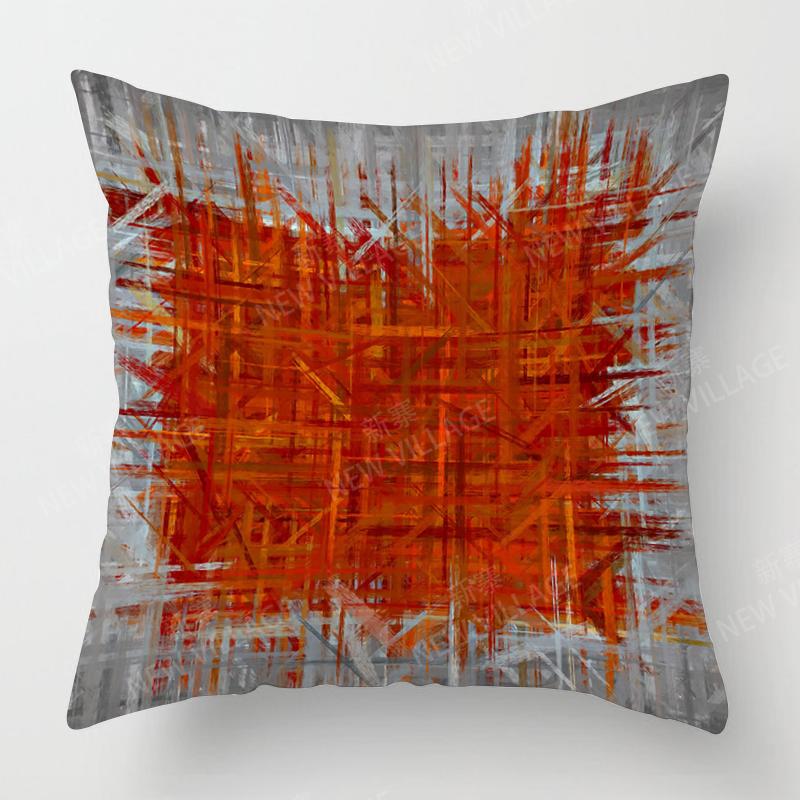 Modern Orange Abstract Geometric Cushion Cover Home Decor Pillow Cover Sofa Throw Pillow Cover 45x45 40x40 50x50 60x60