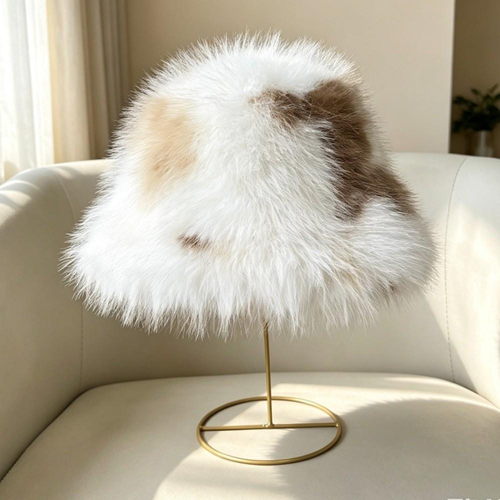 Neck Protection Fisherman Hat Thickened Cross Scarf Comfortable Faux Fur Hat Scarf Winter
