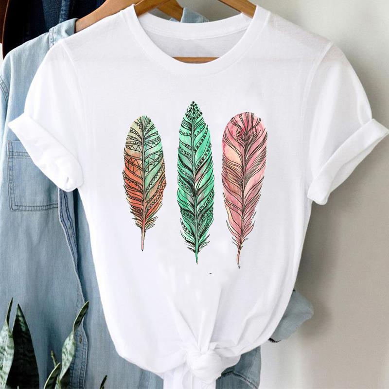 

(European Size) 90s Women Print Coffee Love Style Cute Lady Tee Top Clothing Casual Short Sleeve Fashion T-shirt Female Graphic T-shirt 4XL