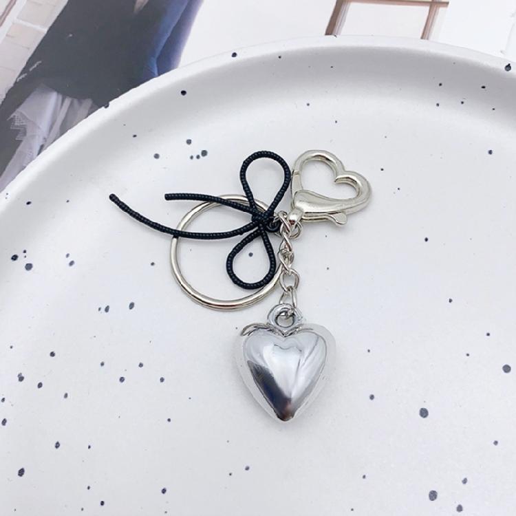 3D Heart Keychain Pendant Bowknot Keyring for Purse Bag Backpack Handbag Decors