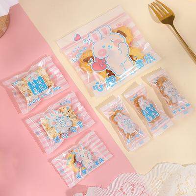 2024 Chinese New Year Cartoon Rabbit Candy Nougat Baking Cookies Biscuit Machine Sealed Self Sealing Snack Packaging Bags
