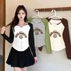 Long-sleeved T-shirt for Women, A Korean-style Top for Autumn and Winter, with A V-neck Base Layer Worn Inside