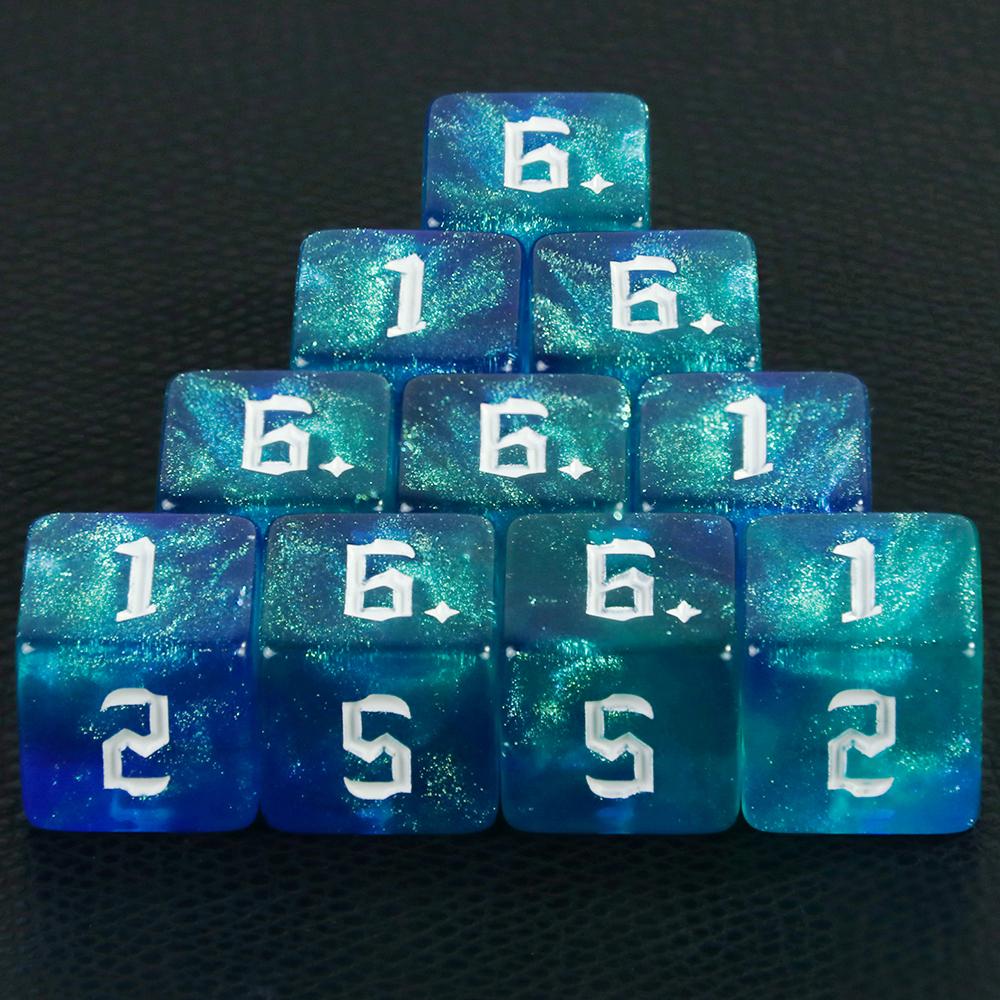 

DND Dice D6 Набор многогранных игральных костей для вечеринок, настольная игра, цифровые игральные кости, развлечения, 10 шт. многогранных игральных костей 08