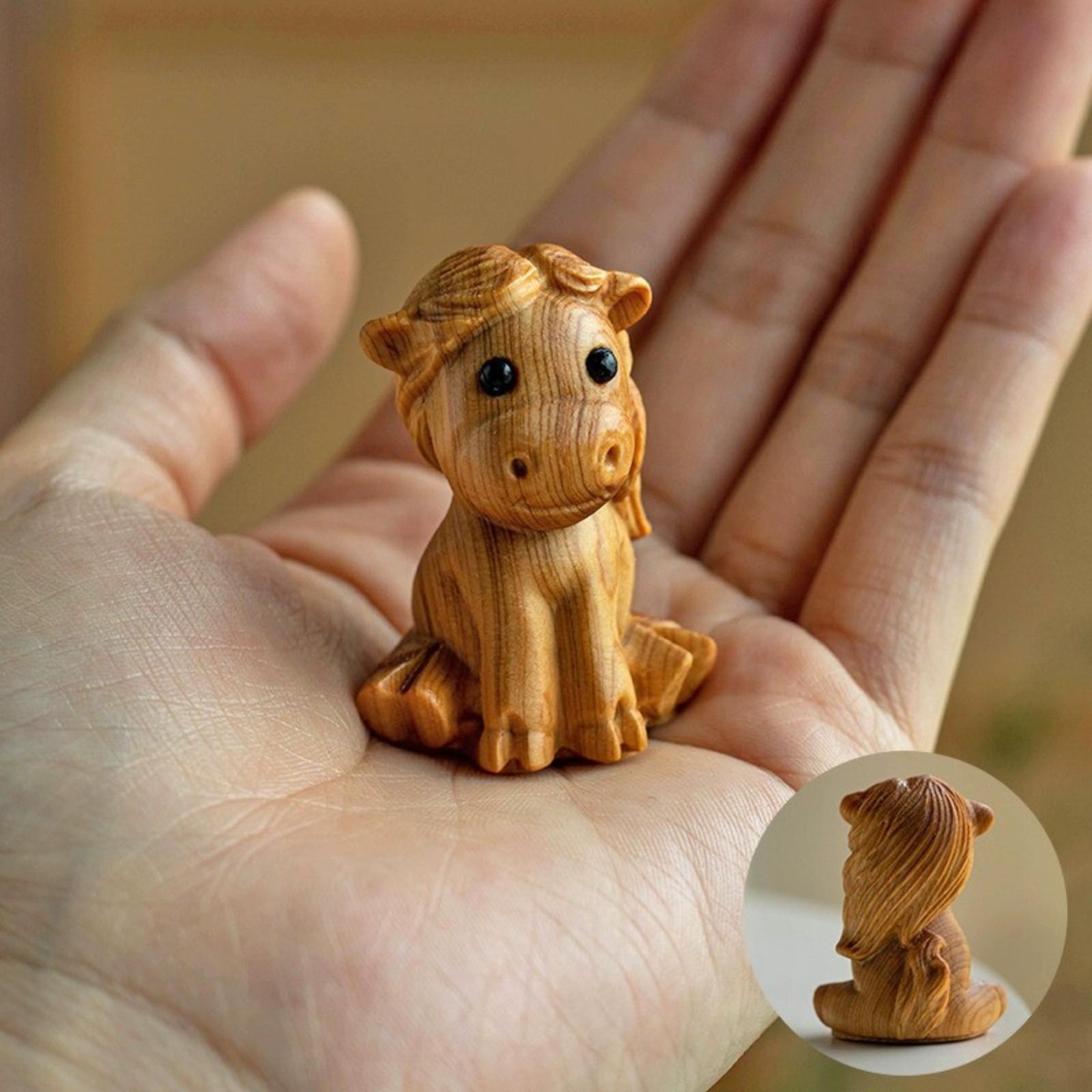 Twelve Wood Carved Hand-held Pieces, Ornaments, Tabletops One Size