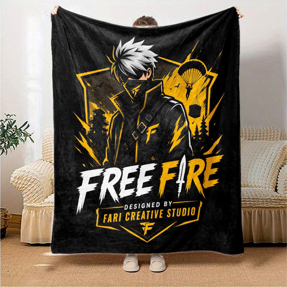 Free Fire Flannel Blanket, High quality Comfortable for All Seasons, Home Decor, Warmth and Comfort