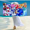 Ultra-Soft Beach Towel with Sonic Theme,Ideal for Pool - Camping, Diving - Perfect Travel Essential, Vibrant Beach Towel.