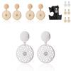 Fashionable Hollow Double Circle Earrings Beautiful Geometric Shape In Gold And Silver