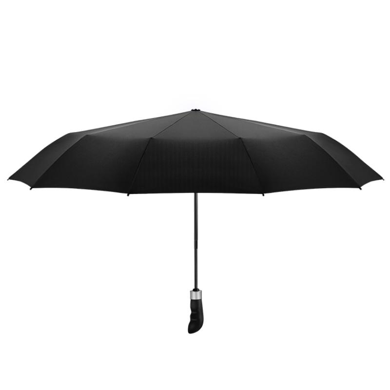 Automatic Men's Umbrella Wooden Handle  Large Double Umbrella Windproof Reinforced Rain Umbrella Car Folding Wind-resistant Gift