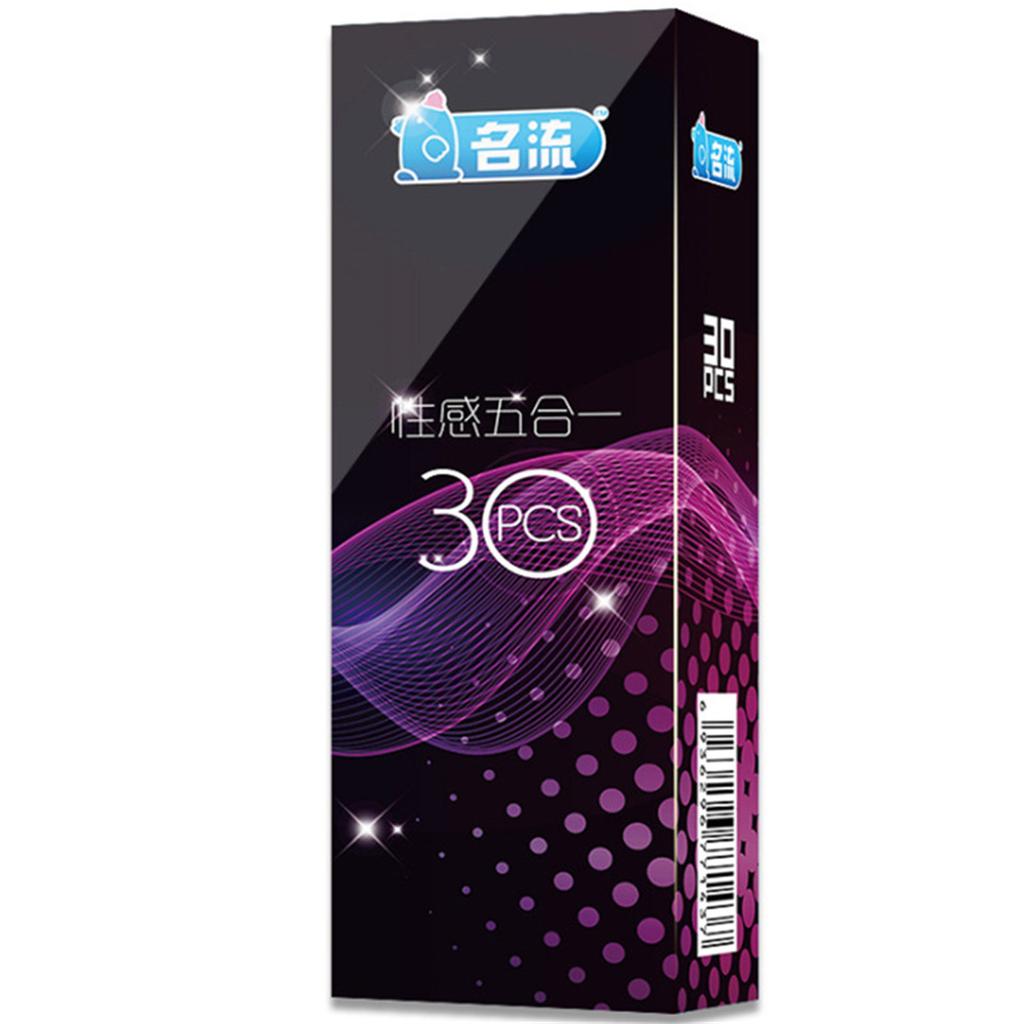 Préservatifs sexy cinq en un, 30 fils granulaires pour point G, produits sexuels pour adultes