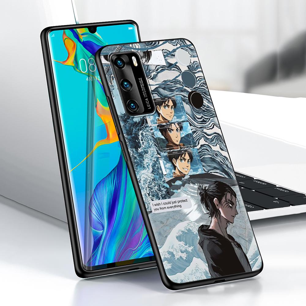 

Чехол «Атака Титанов Эрен Йегер Манга» для Huawei P30 P Smart Z P40 Lite E P20 Y7 Y9 Honor 8X Play 9A 50 9X Pro, черный мягкий чехол Huawei P30