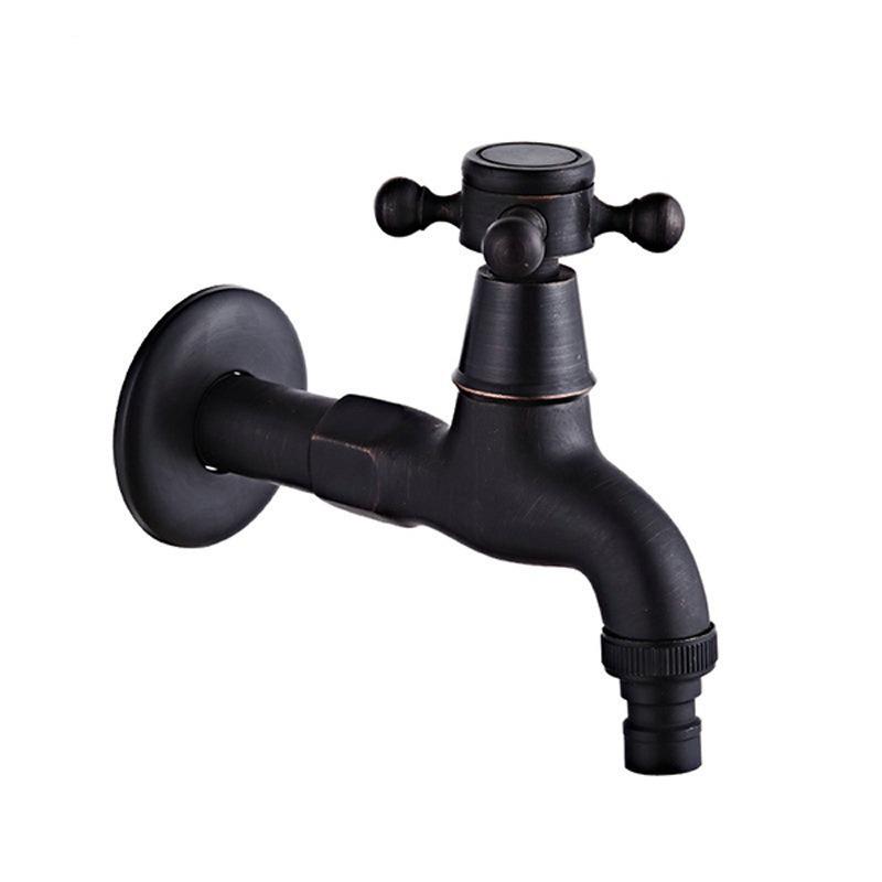 Grifo para Fregadero de Mopa de Estilo Europeo de Doble Uso con Rociador de Apertura Rápida - Agua Fría Única, Uno Entra Dos Salen