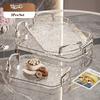 Clear Plastic Serving Tray PET Material with Handles Versatile Dining Tea Serving Platter for Home Restaurant Cafe Decorate