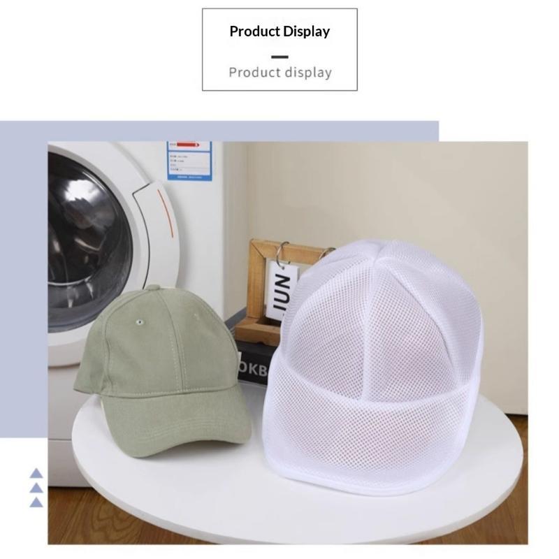 Durable Mesh Cap Laundry Bag With Anti Deformation Design And Smooth Zipper For Washing Machine Cleaning Baseball Caps