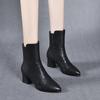 Women Ankle Boots Fashion Short Soft Leather High Heel Ladies Shoes Side Zipper for Women