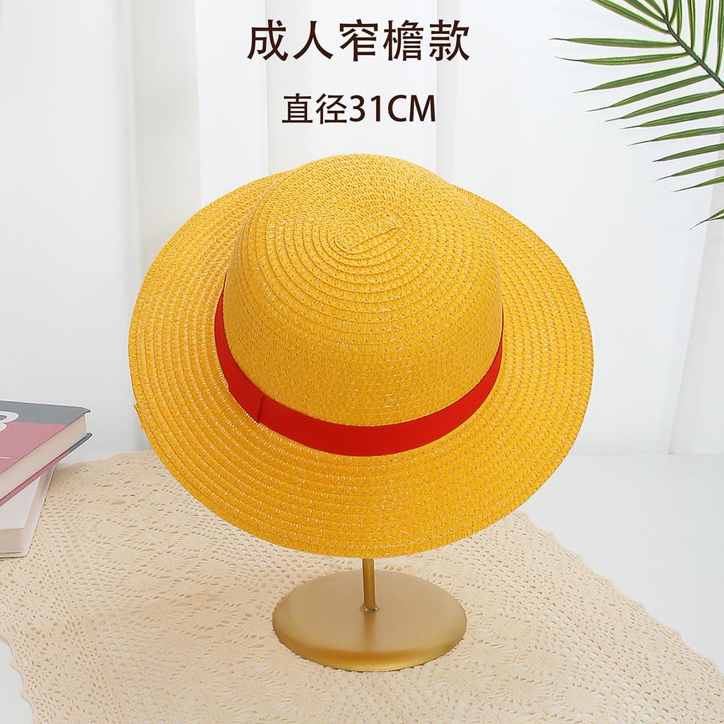 One Piece Luffy Straw Hat COSPALY Anime Dress Up Adult Woven Sun Protection Hat Show Hat Summer Hat