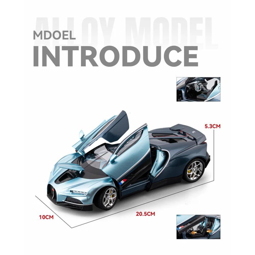 1/24 Bugatti Tourbillon Chiron Legierung Sportwagen Modell Druckguss Metall Rennfahrzeuge Automodell Ton und Licht Hohe Simulation Kindergeschenk