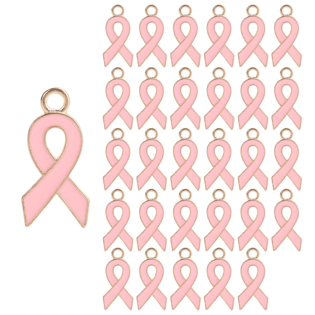 30pcs Ribbon Pendant Jewelry Making DIY Accessories for Necklace Bracelet Key Chain Pink
