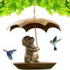 Krmítko pro kolibříky s deštníkem, veverka/kočka/pes s deštníkem, krmítko pro ptáky z kovu, kolibřík