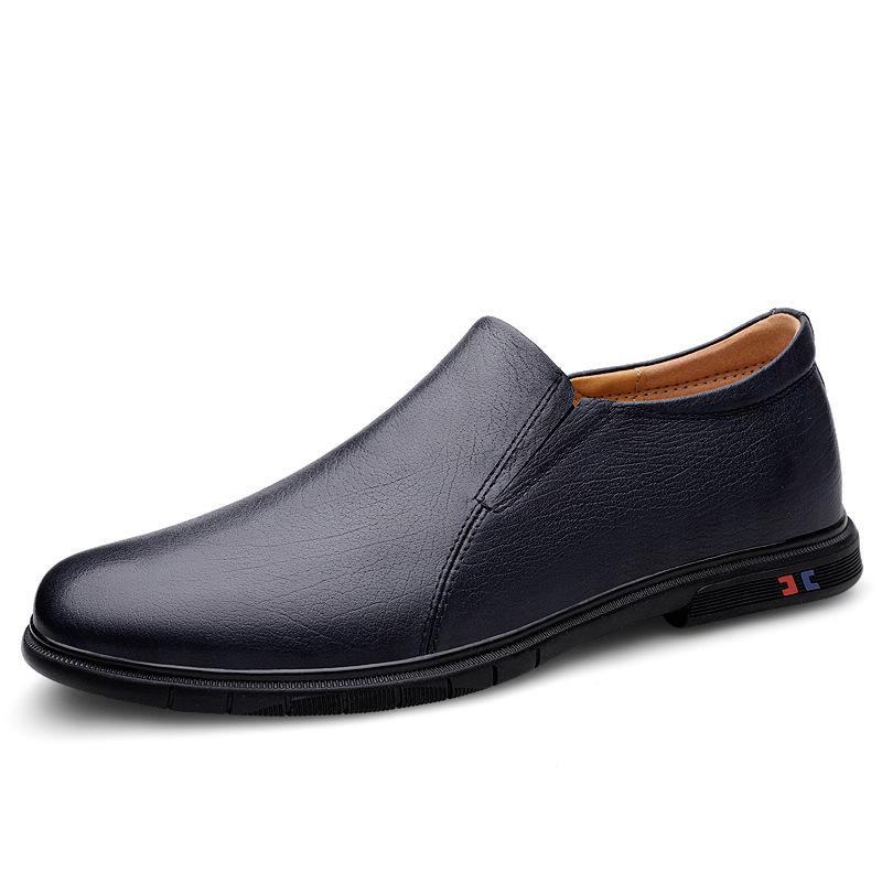 Men s Genuine Leather Slip-On Loafers - Outdoor Business Casual Low-Top Shoes 40