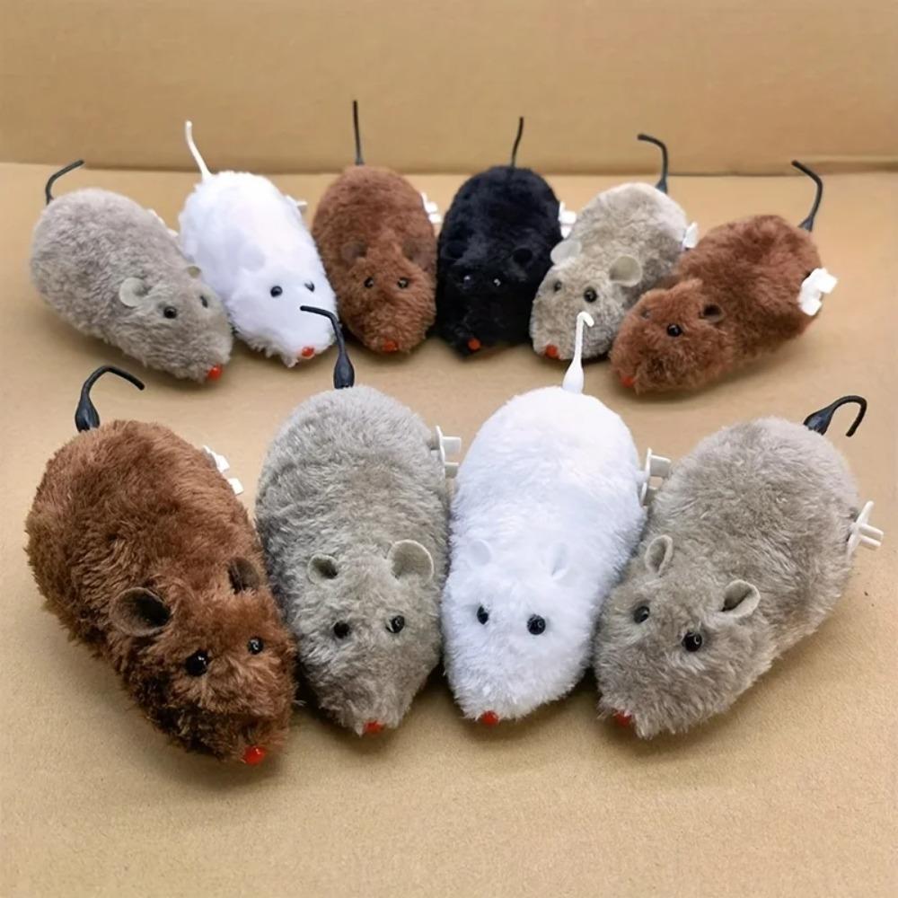 

1/5Pcs Plush Wind-Up Mouse Toy-Fun Interactive Mechanical Moving Animal Toy, for Cats Dogs Kids Playtime Pranks, Durable Pet Toy 1PC