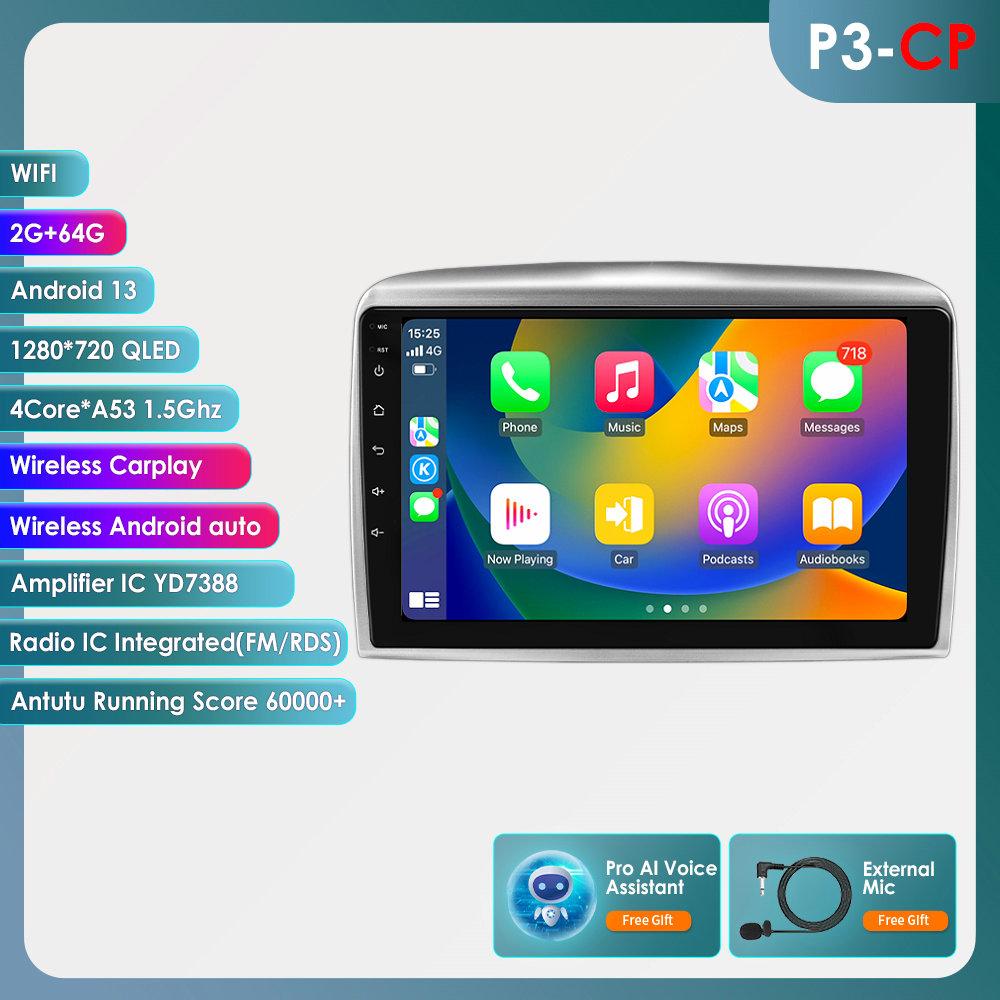 

OSSURET Автомобильные интеллектуальные системы Carplay Android Car Radio для Lancia Ypsilon 2006-2011 Мультимедийный видеоплеер WIFI 7862 Авторадио RDS DVR Cam RDS FM P3CP 4Core 2G 64G AI