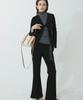 LOVENTINA Flare Stretch Fleece-Lined Pants_Black