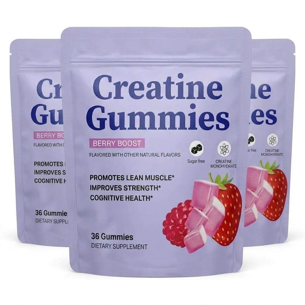 Kreatin Gummybjörnar - Energi, Kognitiv Hälsa & Återhämtning Efter Träning Främjar & Muskler Förbättrar - Kreatin för Kvinnor