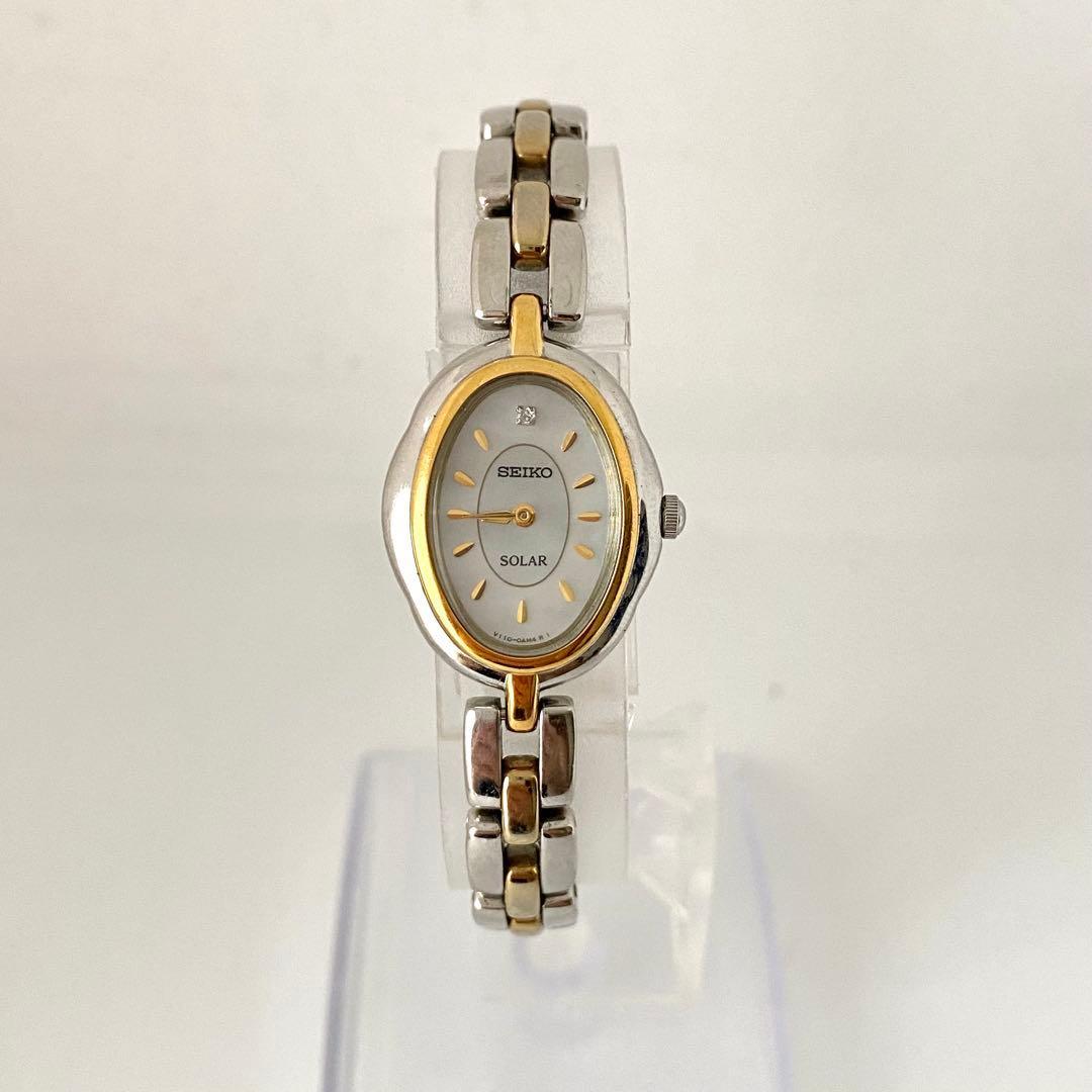 Used Operation SEIKO Solar Oval Silver Gold
