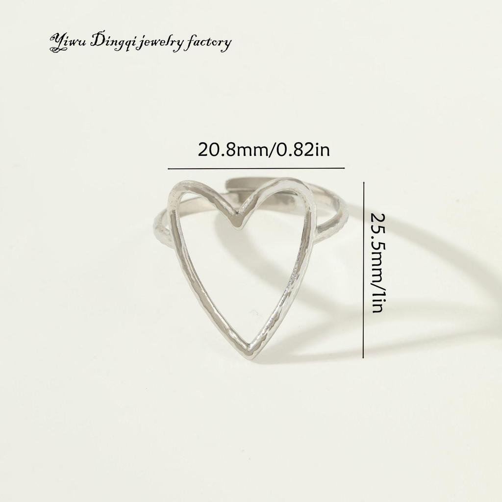 Luxury Non-Fading Drip Oil Open Ring - European and American Style Stainless Steel Statement Jewelry