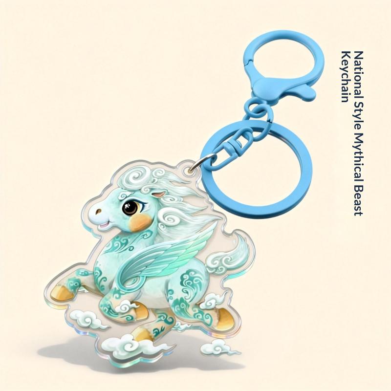 Cartoon Cute Horse Charm Keychain Bag Pendant Hanging Decoration Car Key Ring 2026 Horse Year Lucky Gift