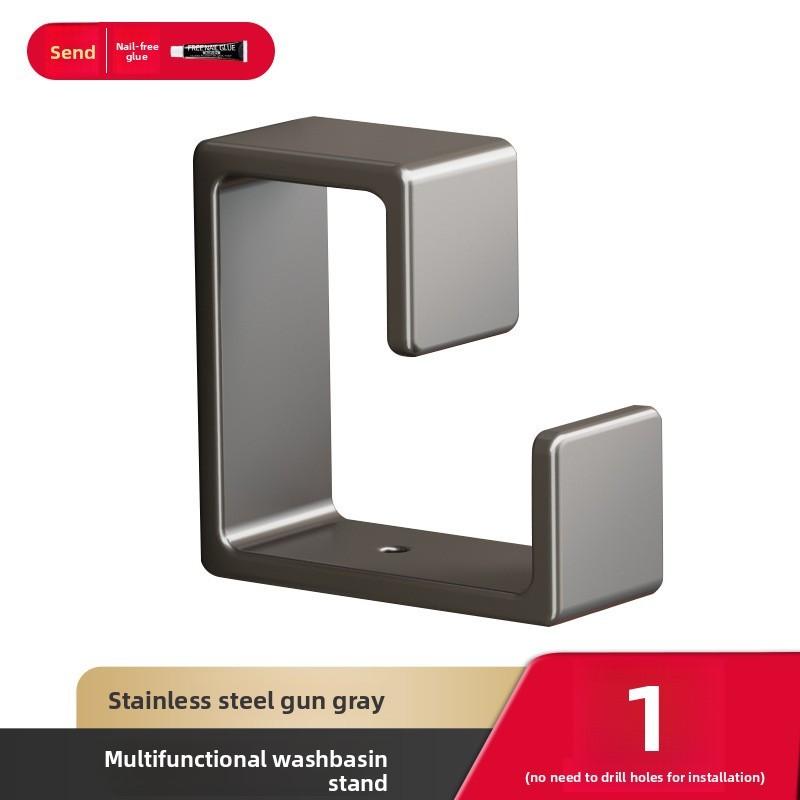 Stainless Steel Sink Hook With Adhesive Mounting For Bathroom And Toilet Storage