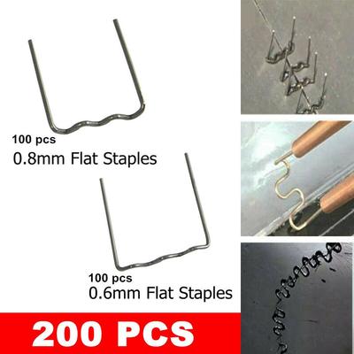 200 pçs Grampos Planos 0.6/0.8mm Grampeador Quente Para Plástico