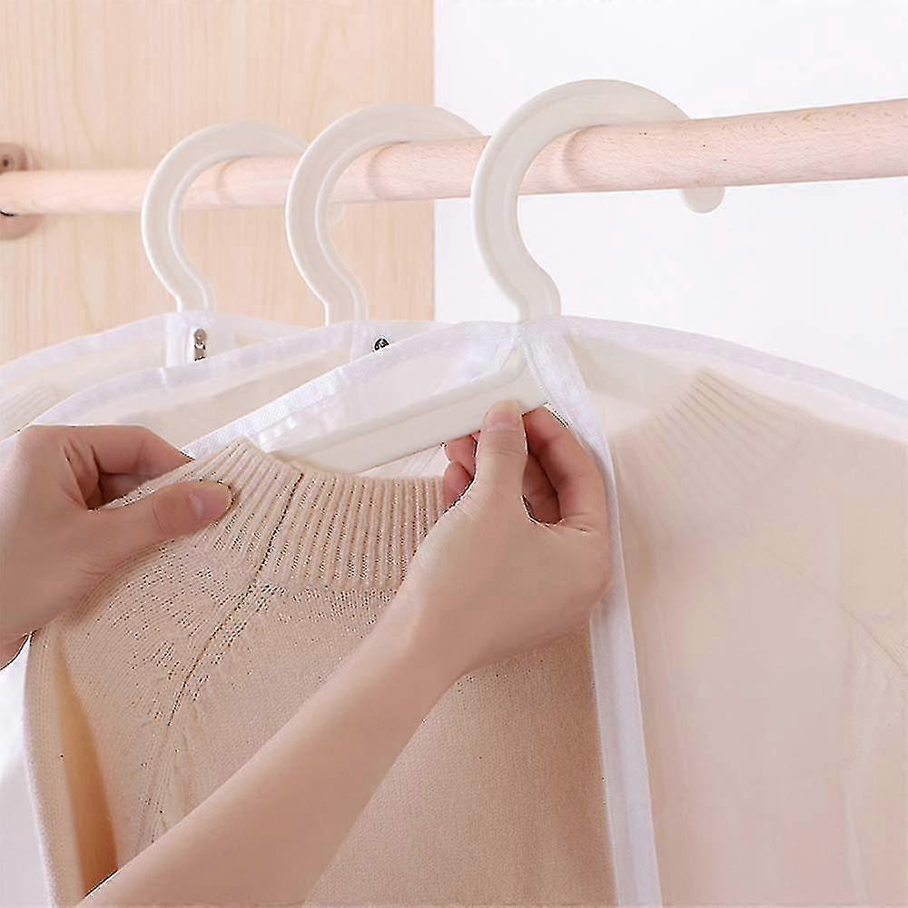 Garment Covers Dustproof Moth Proof Coat Bag With Zip Peva Translucent Dress Cover Waterproof 60 * 140cm White