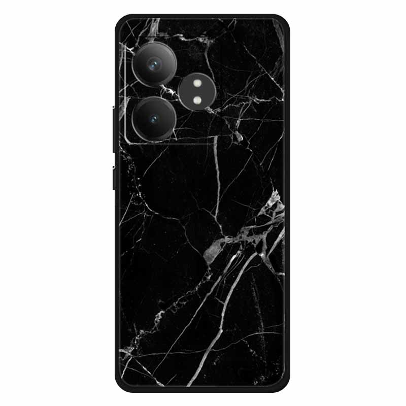 For Realme GT 6T Case Soft Feeling Silicone Luxury Phone Covers For Realme GT 6 GT6 Cases TPU Painted Marble Beautiful GT6t Wolf