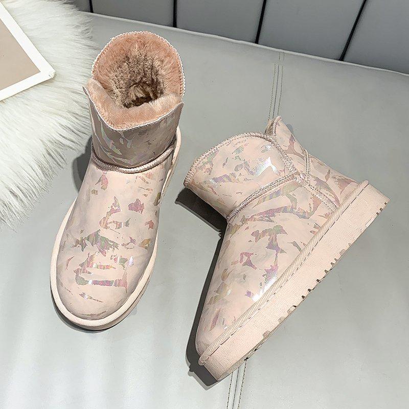 

Botas De Mujer плюшевые ботинки для женщин, модные зимние домашние домашние пушистые теплые хлопковые ботинки для улицы, нечеткие уютные тапочки 35 розовый