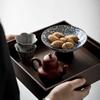 Living Room Household Snacks Tribute Plate Bowl Light Luxury Tea Table Blue and White Ceramic High Foot Tea Tray Fruit Plate