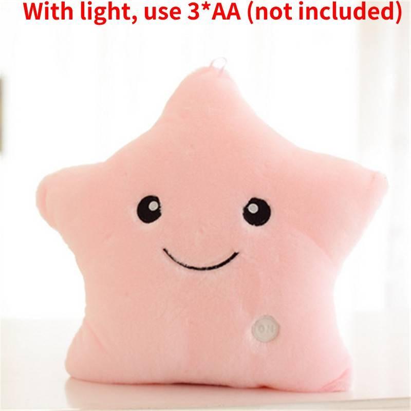 

Красочная плюшевая игрушка с подсветкой, пентаграмма, луна, сердце, набивная кукла, украшение, подарок Pink Star