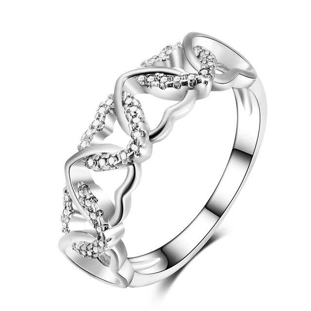 

Нежное женское обручальное кольцо с изображением сердца и сердца, яркий камень с кубическим цирконием, кольцо для вечеринки, повседневная одежда, модные украшения 9