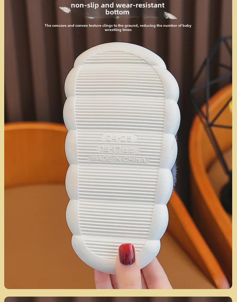 Kids' Dinosaur Plush Slippers: Non-Slip, Warm Cotton for Boys, Autumn/Winter