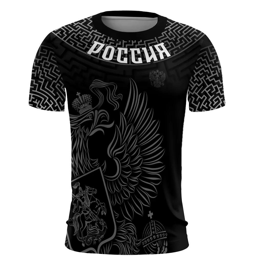 Men's and women's short sleeve T-shirts casual 3D Russian Breathing fast vaccination campaign