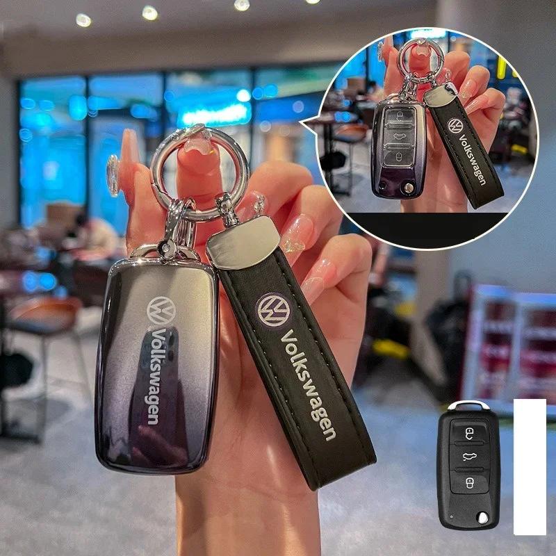 For VOLKSWAGEN TPU Car Key Case Cover Shell Cover For VW Volkswagen Polo Tiguan Passat B5 B6 B7 Golf 4 5 6 MK6 Jetta Lavida Keyc