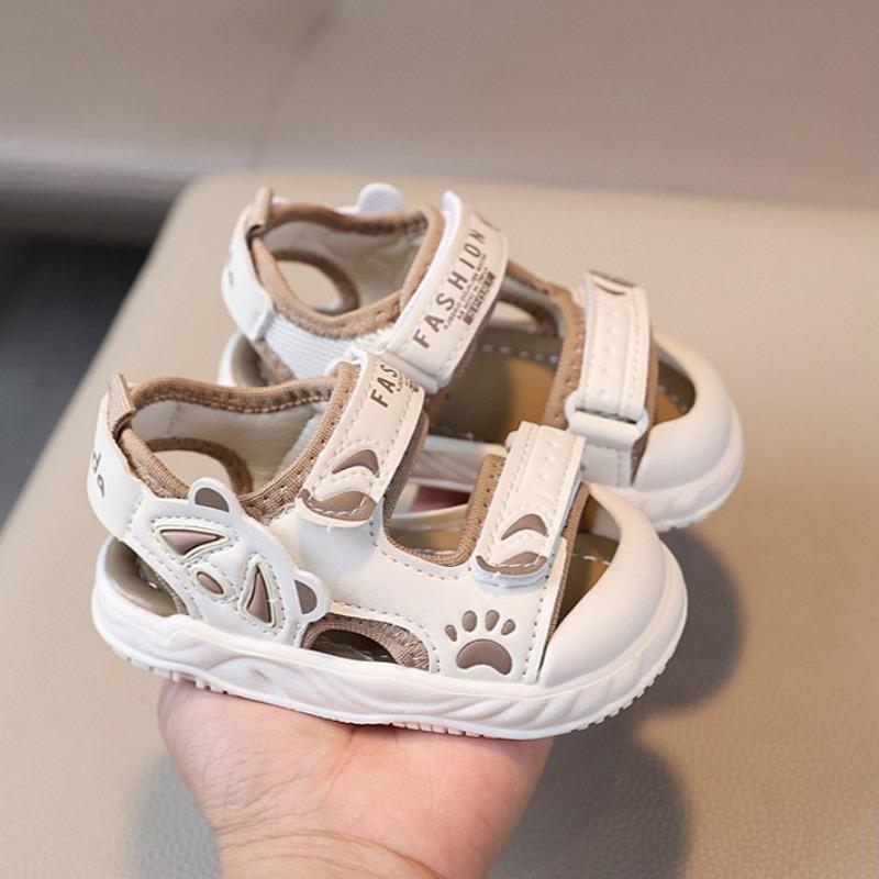 

Kids Closed Toe Anti-kick Sandals Non-slip Soft Sole Trendy Beach Shoes For Boys Girls Toddlers 26 хакі