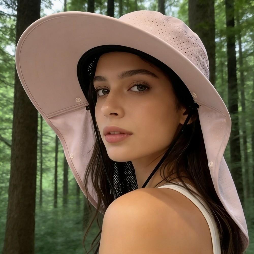 Adjustable Shawl Mask Hat Solid Color Picking Tea Hat Fashion Neck Protection Cap Summer