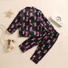 Boys' And Girls' Long Sleeved Pajama Cardigan Set, Casual Home Clothes Two Piece Set
