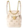 LOUIS VUITTON Embossed Grain Cow Leather Backpack Women's Beige M13656