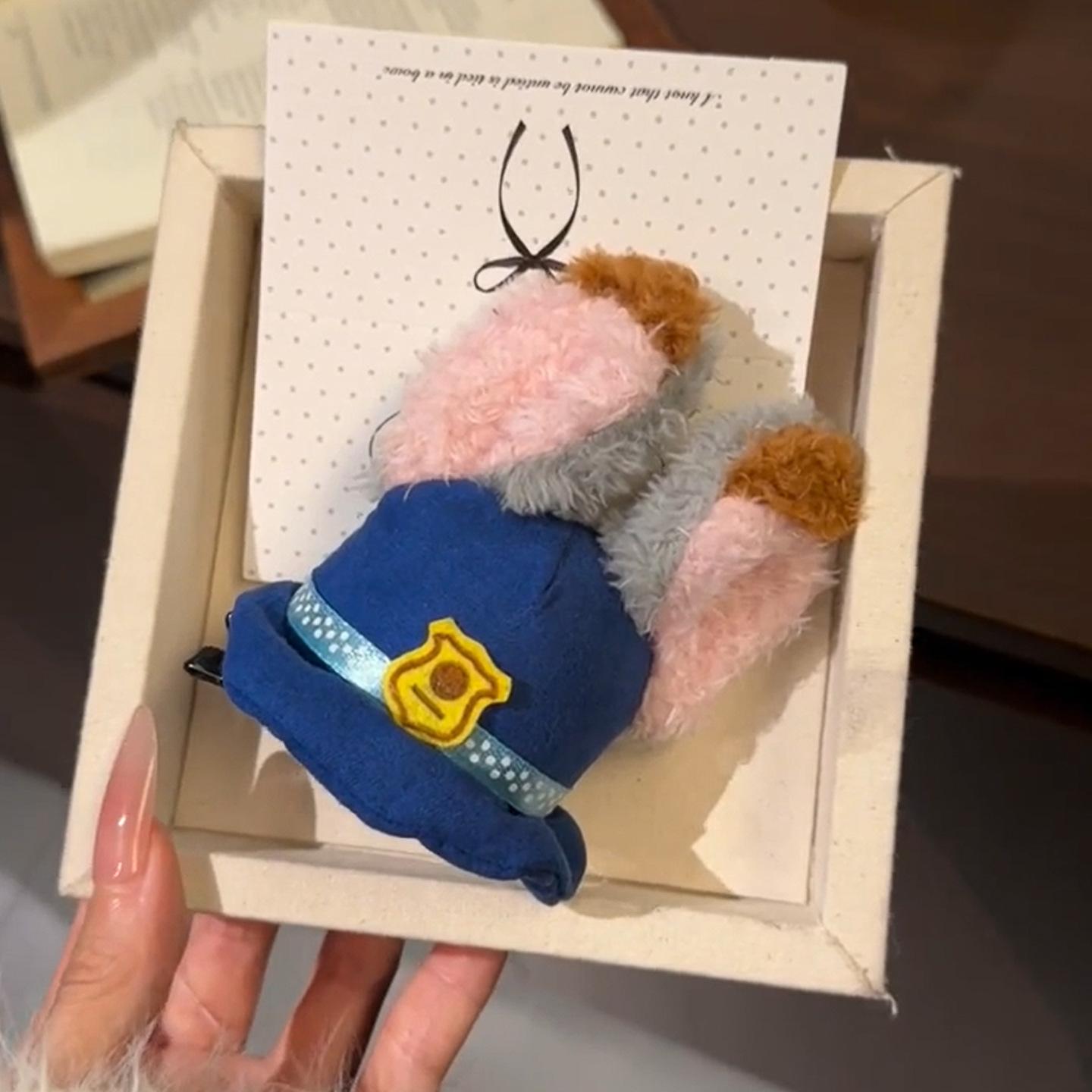 

Cute Judy Rabbit Police Officer Plush Hat Hairpin For Children And Adults, Hairpin And Hairband Decorations