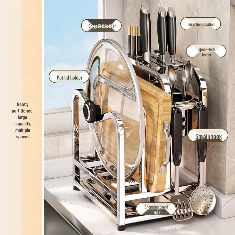 miflame Stainless Steel Kitchen Knife & Utensil Storage Rack